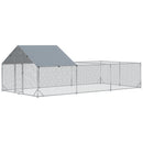 Pollaio Gabbia per Galline da Esterno 600x300x195 cm in Acciaio Zincato Grigio Argento