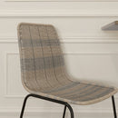 Set 2 Sedie da Pranzo Stile Boho Chic con Schienale Basso 48x55x85 cm Rivestimento in Rattan PE Giallo