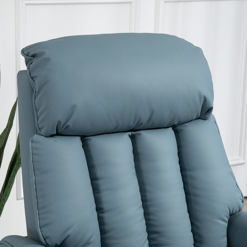 Poltrona Relax Reclinabile Alzapersone Elettrica con Telecomando Azzurro   