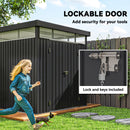 Capanno da Giardino con Lucernario in Acrilico 200x258x201 cm in Acciaio Grigio Scuro   