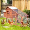 Gabbia Pollaio per Galline da Giardino 190x66x116 cm in Legno  Arancione