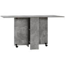 Tavolo Pieghevole Salvaspazio 75x140x74 cm con Ruote in Legno Grigio