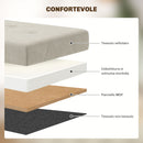Panca Contenitore Pieghevole 67L 76x38x38cm Rivestimento Effetto Velluto Bianco Crema