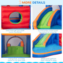 Castello Giostra Gonfiabile 380x340x170 cm con Scivolo Piscina e Pompa Multicolor