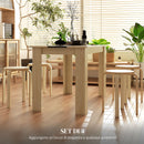 Set 4 Sgabelli Impilabili Rotondi in Legno 40x54 cm Colore Legno 