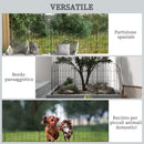 Recinzione Esterna a 4 Pannelli 348x110 cm con 8 Picchetti In Acciaio Nero  