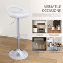Set 2 Sgabelli da Bar Altezza Regolabile Seduta in ABS Bianco  