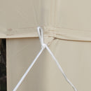 Gazebo da Giardino con Zanzariera Doppio Tetto 3x3m Telaio in Metallo Beige