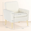 Poltrona per Salotto in Tessuto Teddy 75x78x81 cm Bianco Crema   