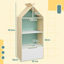 Libreria per Bambini 3 Ripiani e Cassetto e Dispositivo Antiribaltamento 50x30x119,5 cm Verde 