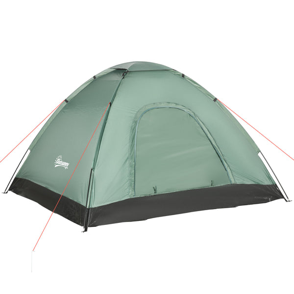 Tenda da Campeggio 2 Posti con Porta a Cerniera Zanzariera e Sacca di Trasporto 206x185x120 cm in Poliestere Verde online