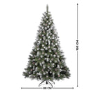 Albero di Natale Artificiale alto 150cm con 361 rami addobbato con punte innevate e pigne-2