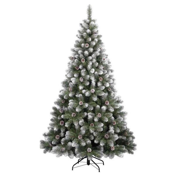 Albero di Natale Artificiale alto 150cm con 361 rami addobbato con punte innevate e pigne online