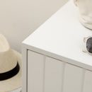 Scarpiera da Ingresso con Seduta Imbottita e Armadietto 80x33x49 cm Bianco  