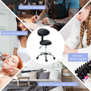 Sgabello Estetista Altezza Regolabile e Seduta Girevole in Finta Pelle Nero    