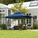 Gazebo Pieghevole con Pareti Estensibili Altezza Regolabile e Borsa con Ruote 5x3m  Blu
