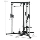 Stazione Fitness per Allenamento Totale 170x139x200 cm Power Tower in Acciaio Nero  