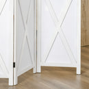 Paravento Separè 4 Ante per Interni 182x170 cm in Legno Bianco 