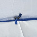 Ombrellone da Spiaggia Inclinabile con Tendine Laterali Ø191x211 cm in Poliestere e Acciaio Blu e Bianco  