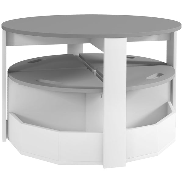 sconto Set Tavolo con 4 Sgabelli Salvaspazio con Vano Contenitore in Legno Grigio