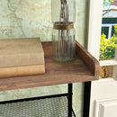 Mobile Ingresso 92,5x28,2x182 cm con Appendiabiti e Scarpiera in Truciolato e Acciaio Marrone Rustico