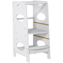 Torre Montessoriana per Bambini 3-6 Anni 40x50x90 cm con Altezza Regolabile in MDF Bianco  