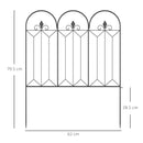 Recinzione Esterna a 5 Pannelli 305x79,5 cm con Picchetti in Metallo Nero  