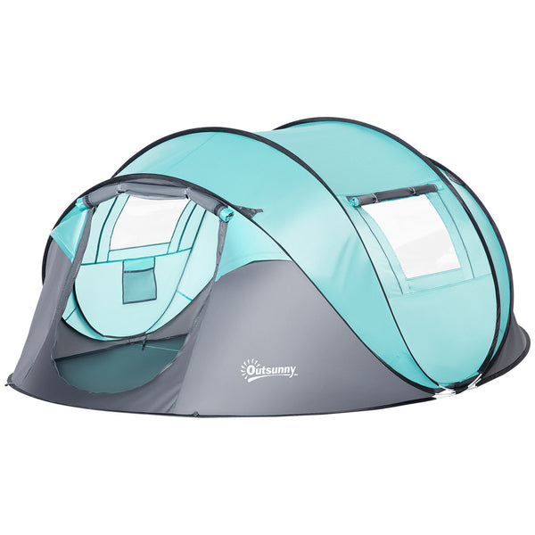 prezzo Tenda da Campeggio 3 Persone a Cupola Pop-Up Automatica a Igloo 286x209x122 cm in Poliestere Azzurro