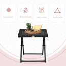 Tavolino da Giardino Pieghevole Salvaspazio 40x40x40 cm in Rattan Sintetico e Acciaio Nero