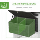Pollaio Gabbia per Galline 178x95x100 cm in Legno con Tetto Impermeabile Grigio