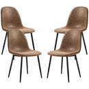 Set 4 Sedie da Pranzo Stile Vintage 46x61x85 cm in Similpelle Marrone