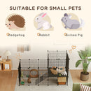 Recinto per Animali Modulabile e Multilivello 140x70x105 cm con 39 Pannelli in Acciaio e PP Nero   