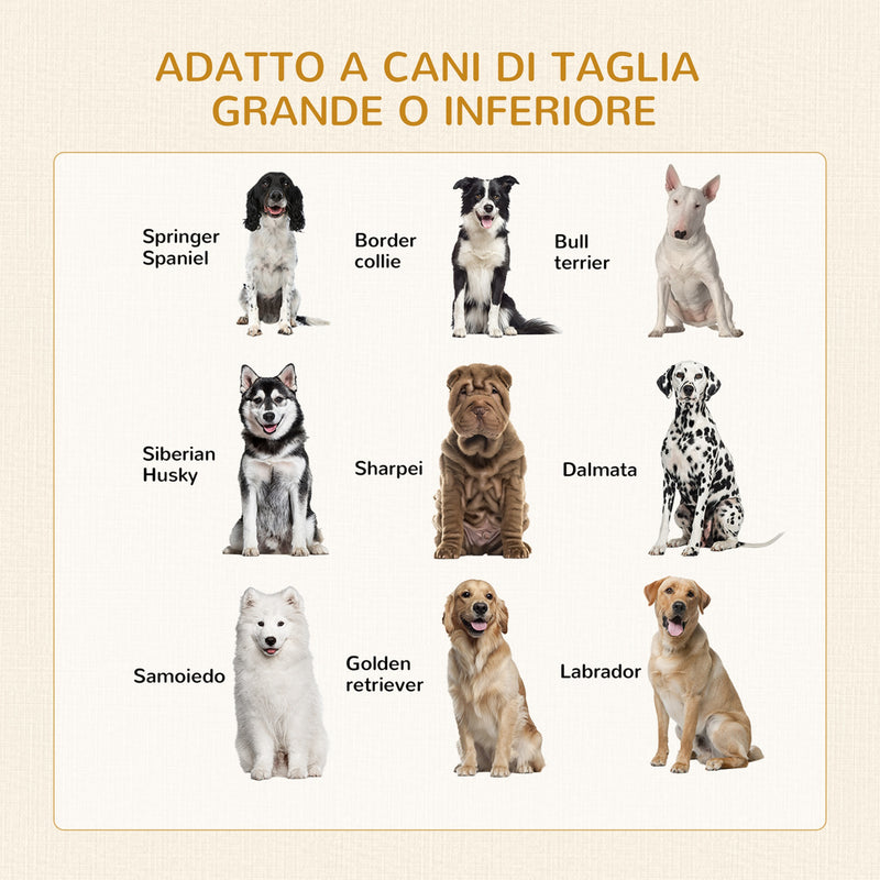 Casetta per Cani Taglia Grande 94x60x71,5 cm con 2 Porte Bloccabili e Cuscino Lavabile Bianco   