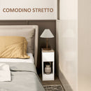 Set 2 Comodini Moderni con Cassetto e Ripiano in Legno 20x30x50 cm Bianco e Rovere   
