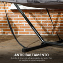 Amaca da Giardino Portatile 368x93x110 cm con Cuscino Integrato Grigio Scuro   