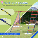 Set 3 Altalene per Bambini 435x135x177 cm con Canestro e Scaletta Multicolor