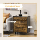 Cassettiera 3 Cassetti 60x45x75 cm in Truciolato Marrone e nero