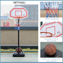 Canestro da Basket ad Altezza Regolabile 210-260 cm con Base Riempibile e 2 Ruote   