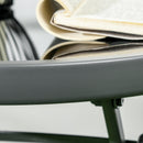 Set Tavolino e 2 Sedie Pieghevoli da Giardino  in Metallo Grigio Chiaro