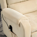 Poltrona Alzapersona Reclinabile a 160° con Poggiapiedi e Telecomando 85x88x109 cm in Velluto Crema