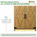 Armadio da Giardino 75x40x90 cm Porta Attrezzi con 2 Ante e 4 Scaffali Piano in Lamiera in Legno 