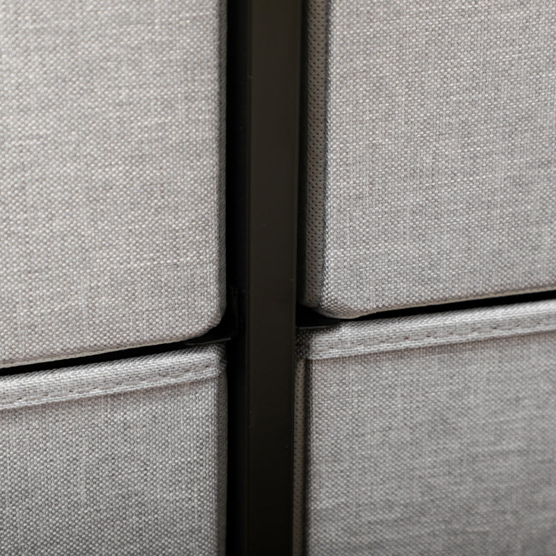 Cassettiera 8 Cassetti 80x30x81,5 cm in Legno e Acciaio Marrone Grigio e Nero