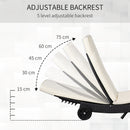 Lettino Prendisole da Giardino con Schienale Regolabile e Cuscino 207x70x70 cm in Rattan PE Nero