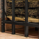 Portalegna per Camino da Esterno con Copertura 2000 kg in Metallo Rinforzato Nero 