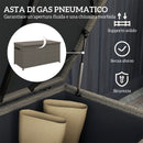 Baule da Esterno 102x52x52 cm Capacità 184L Rivestimento Interno Impermeabile Effetto Rattan Grigio  