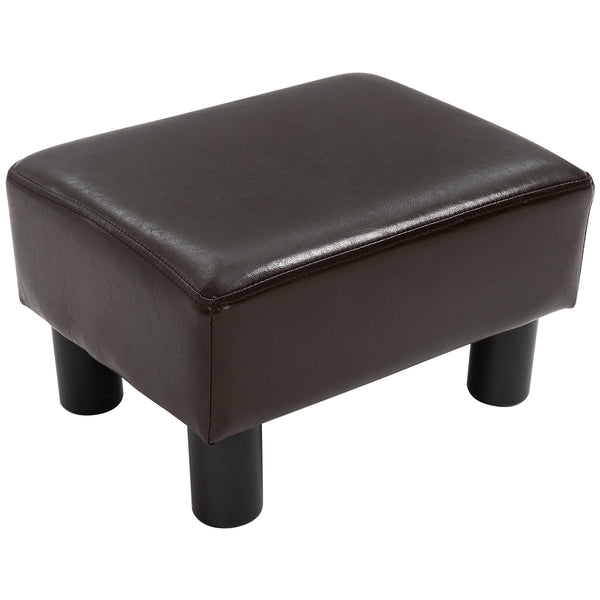 acquista Pouf Poggiapiedi Imbottito 40x30x24 cm in Similpelle Marrone
