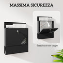 Cassetta Postale a Muro 30x8,5x32,5 cm con Serratura in Metallo Grigio Carbone  