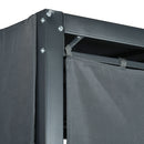 Dondolo Lettino con Pergola da Giardino 235x180x210 cm in Acciaio e Rattan PE Grigio Scuro