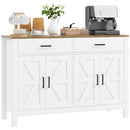 Credenza Stile Rustico con 2 Cassetti e 2 Armadietti 120x39,3x82,5 cm Bianco  