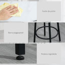 Set Tavolo con 2 Sgabelli in Truciolato MDF e Acciaio Bianco e Nero